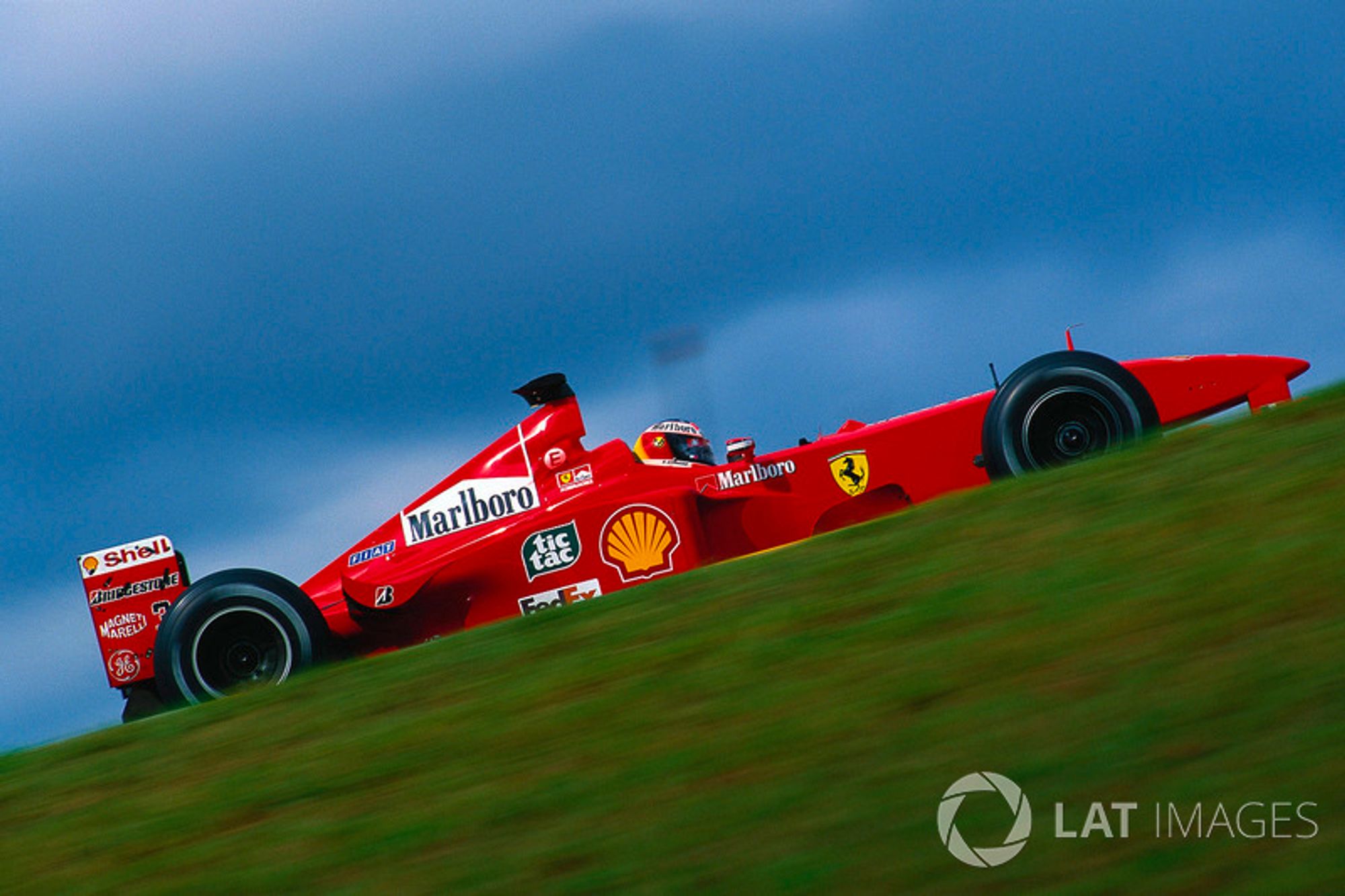 Picture of Michael Schumacher driving the Ferrari F1-2000.