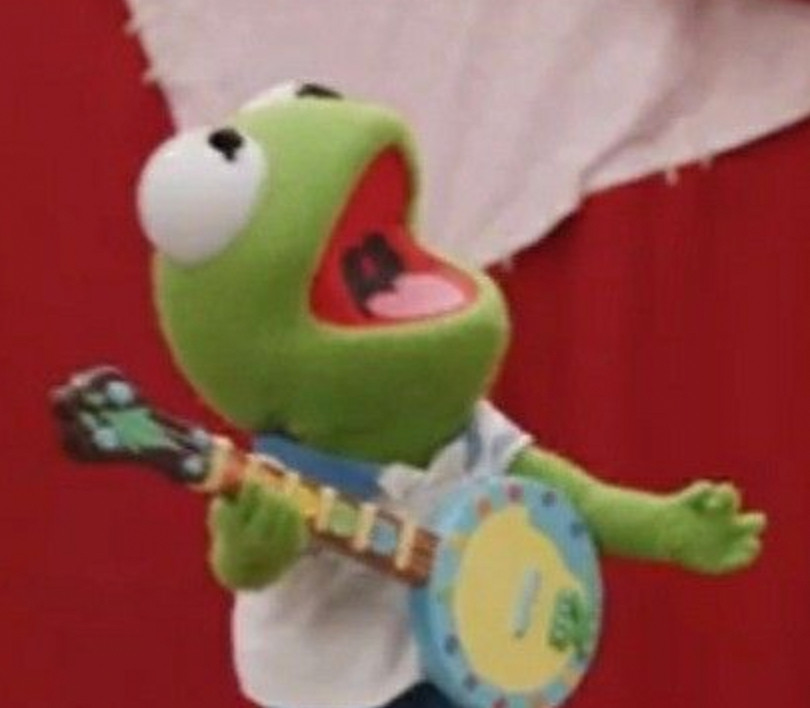 baby kermit playing the banjo