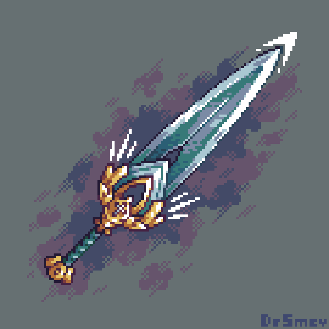 Pixelart of a Claymore