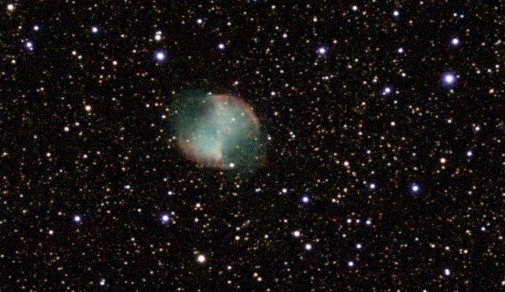 Picture of the Dumbell nebula against a starfield