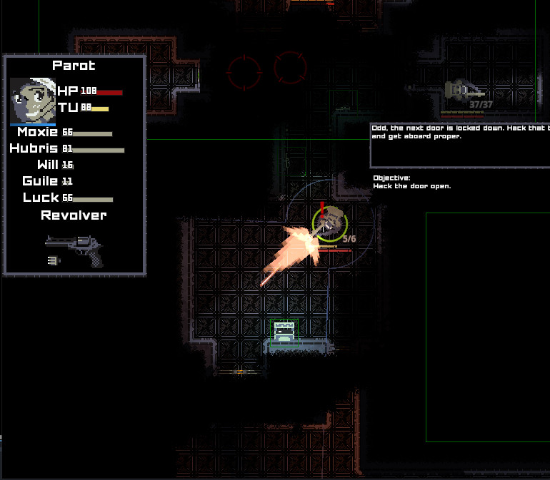 screenshot displaying the revolver sprite inside the game ui