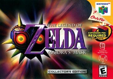 The cover of the game Legend of Zelda Majora's Mask