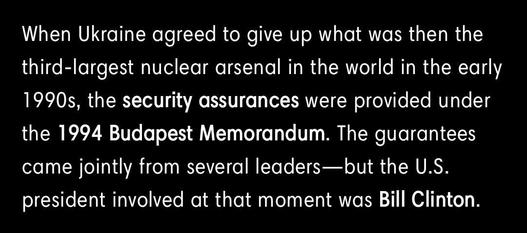 Ukraine guaranteed security in exchange for surrendering nuclear arsenal.