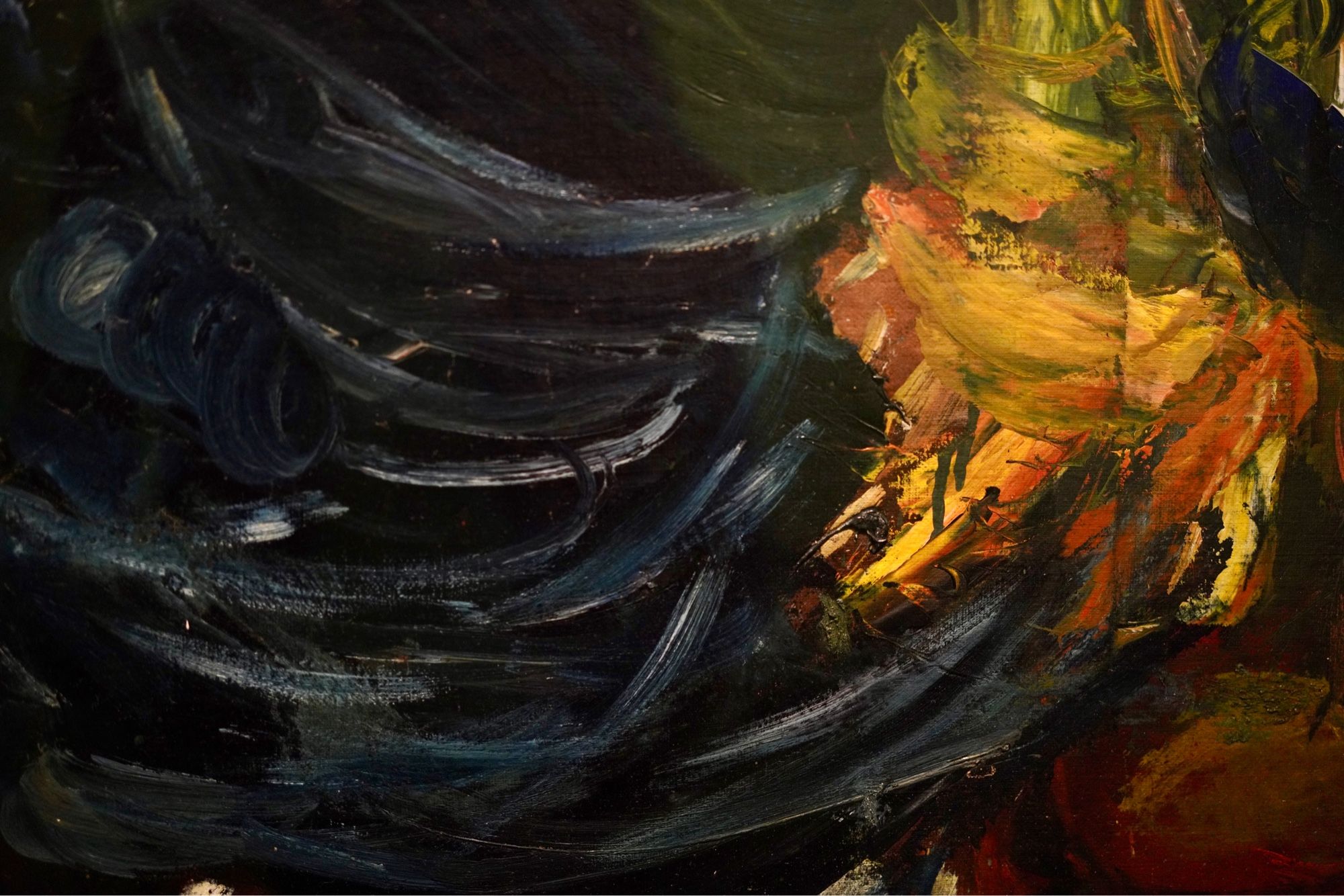 detail from the French painter Soutine showing the language like structure of the brush strokes