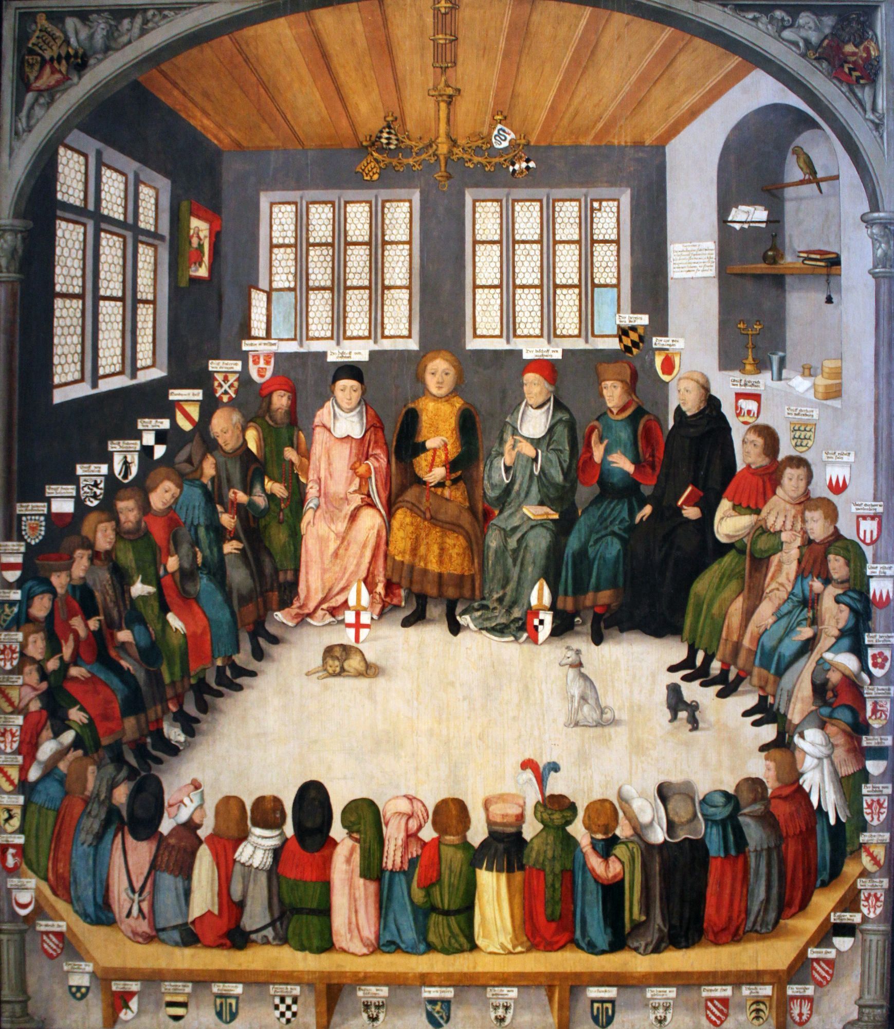 A painting of a dog show