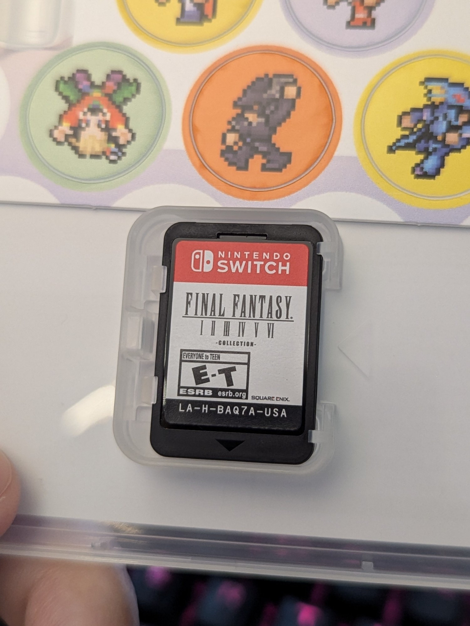 Switch cart labeled "Final Fantasy I II III IV V VI Collection"