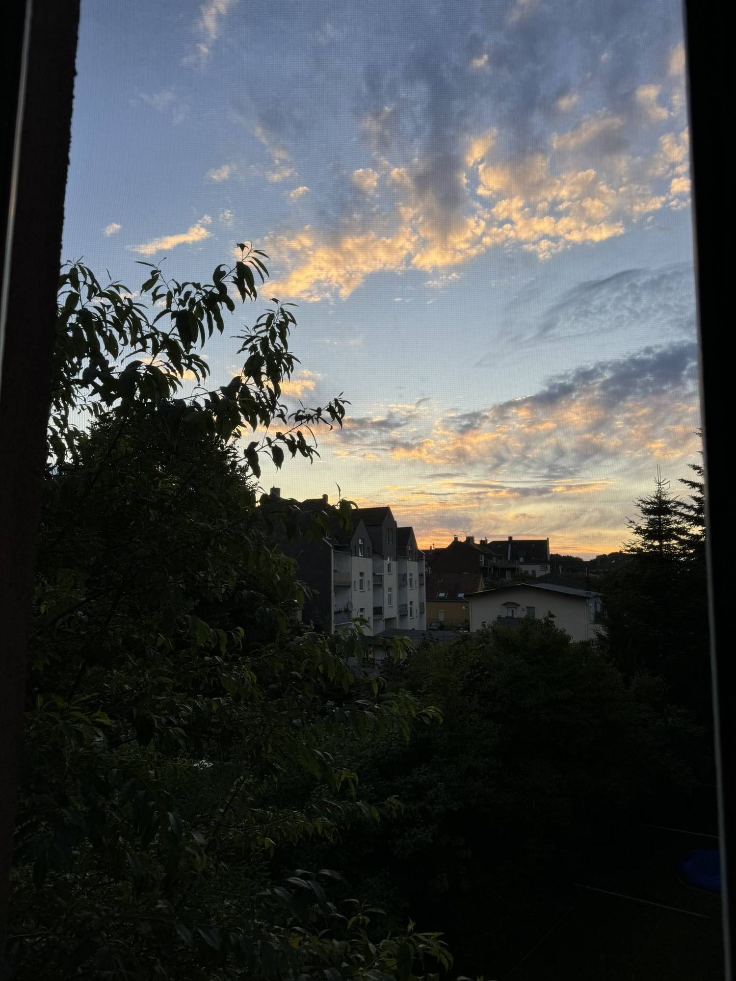 Blick auf den Morgenhimmel mit wenigen Wolken