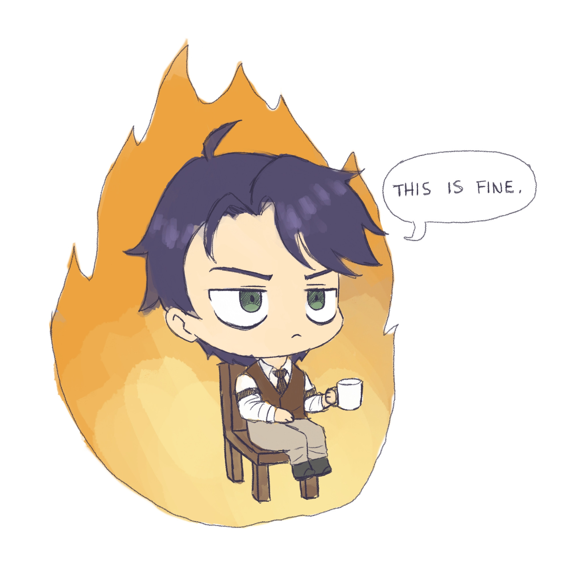 Daniel on fire and still insisting "this is fine"