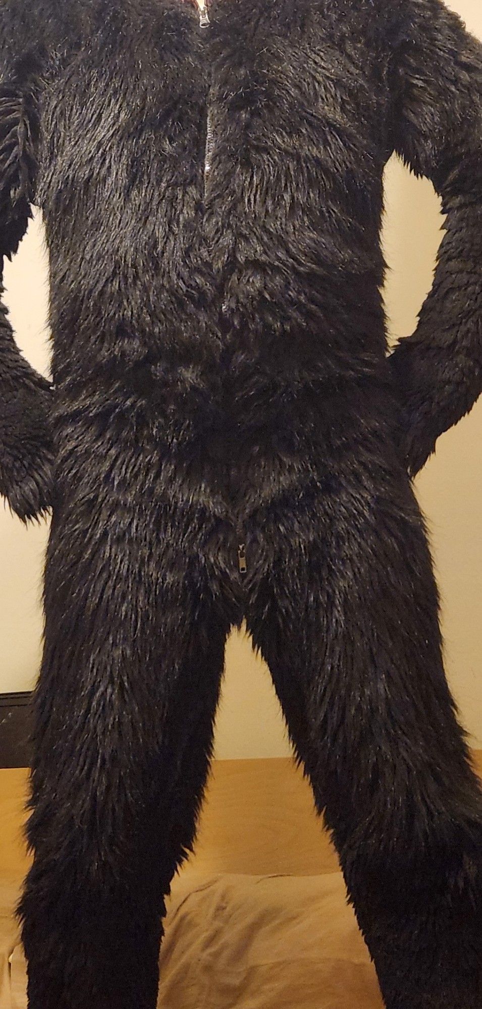 Black werewolf fursuit