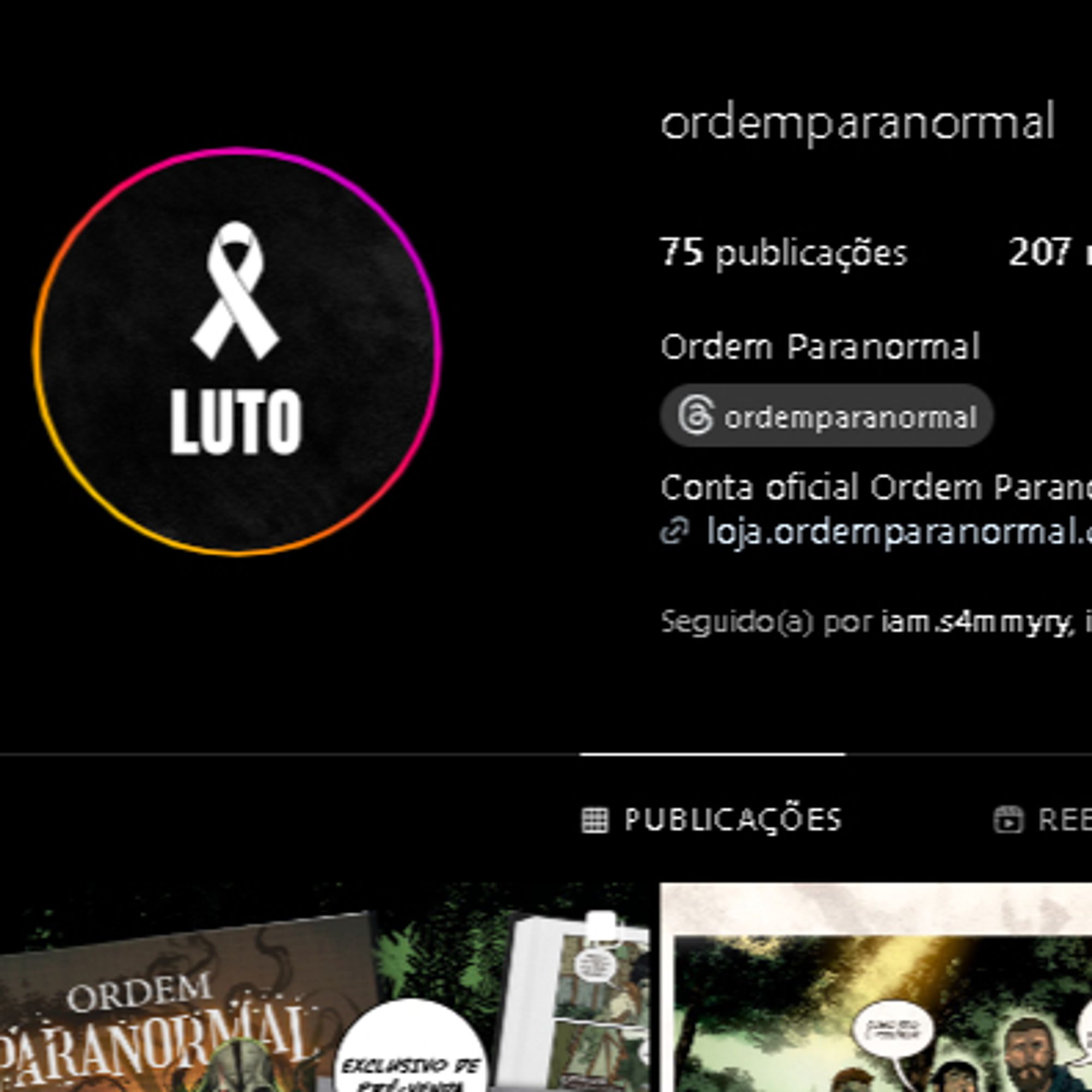 Perfil oficial de ordem paranormal de luto