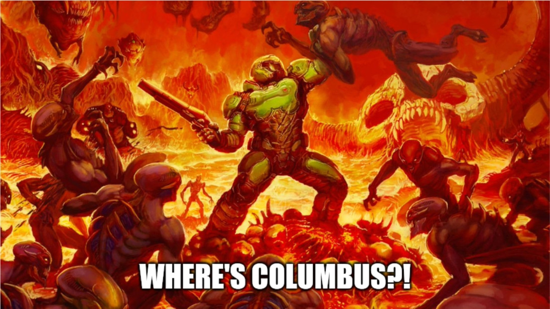 Where's Regan meme but with Columbus 