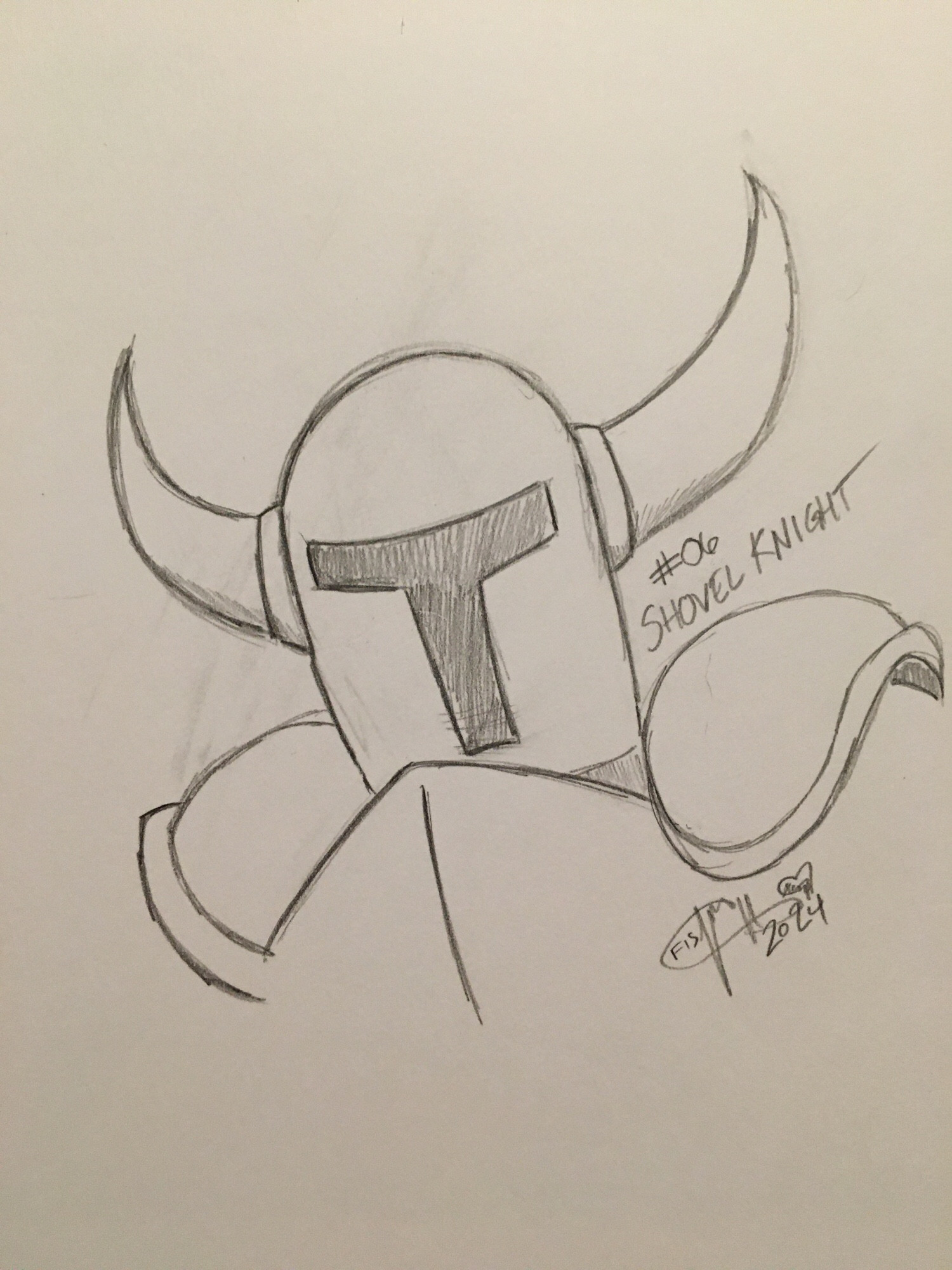 A traditional sketch of Shovel Knight!