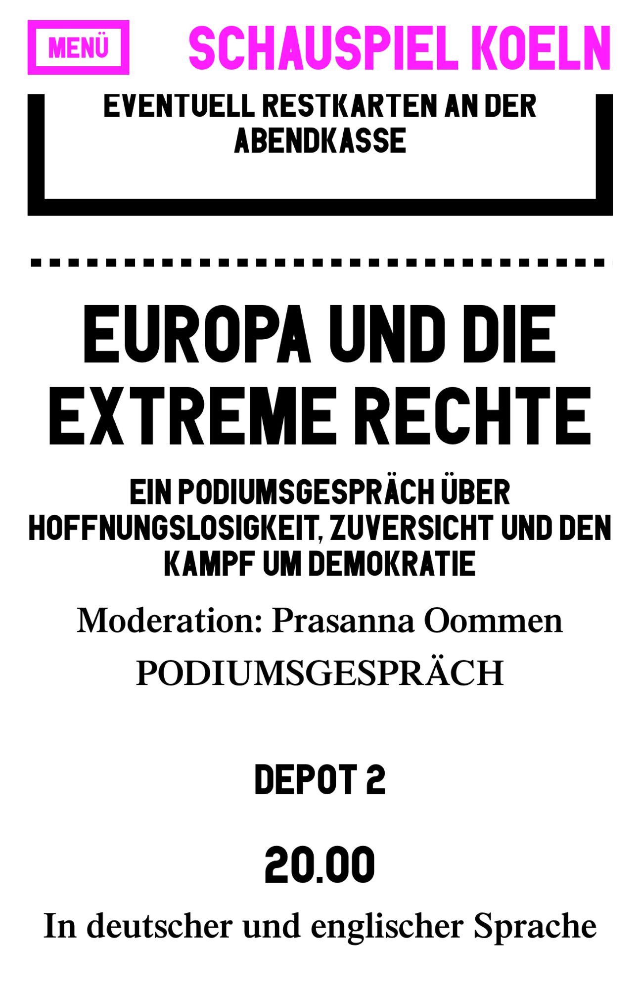 Woher kommt die Demokratiemüdigkeit? Wie gleichen sich rechte Narrative über Ländergrenzen hinweg an, und warum verfangen sie gerade bei jungen Menschen?

Die renommierte Rechtsextremismus-Forscherin Natascha Strobl aus Österreich, die Journalistin und Autorin Klementyna Suchanow aus Polen und Tobias Ginsburg, Autor von DIE LETZTEN MÄNNER DES WESTENS, sprechen über die erstarkenden autoritären Sehnsüchte der Europäer*innen, die transnationalen, rechten und 