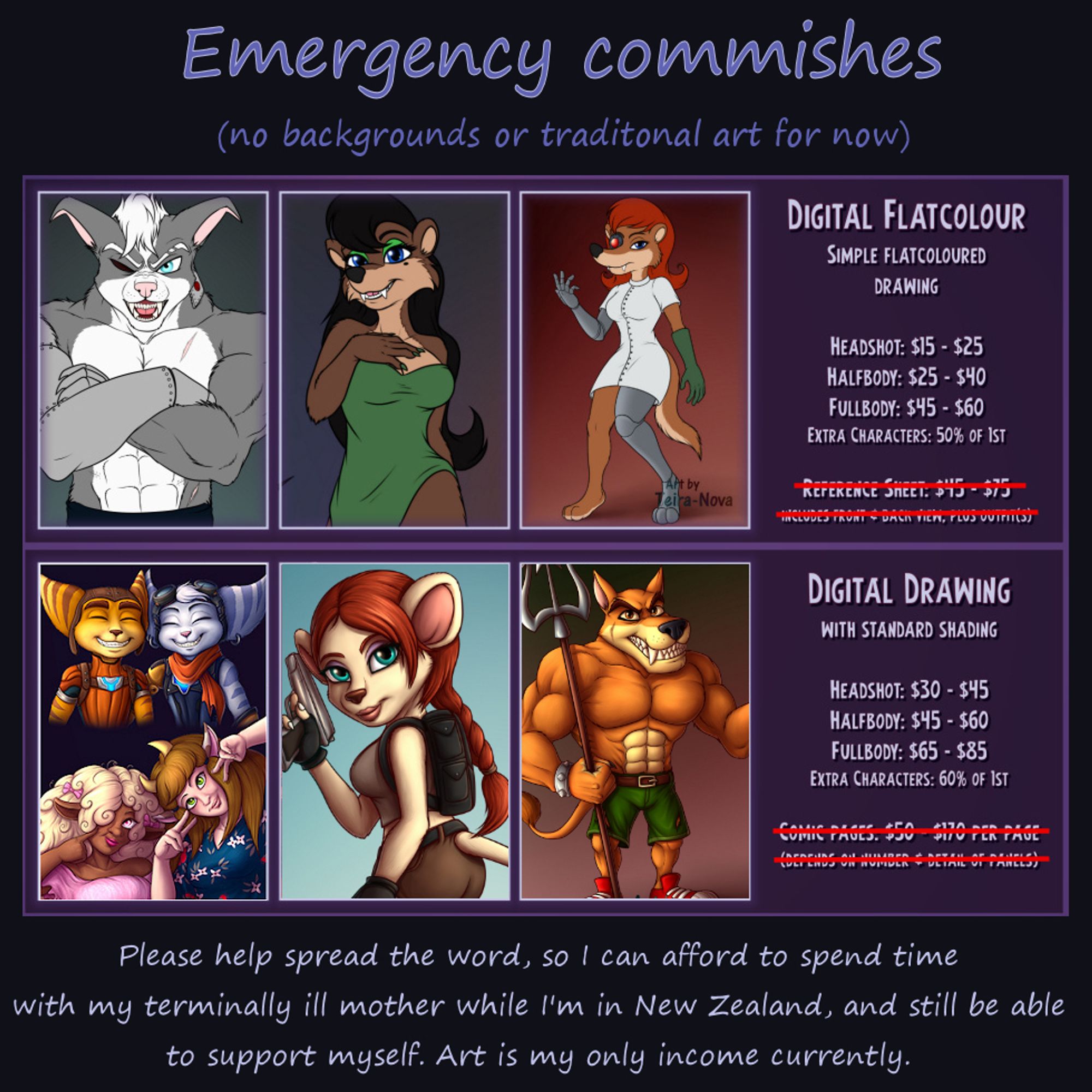 Emergency Commission Price Chart.