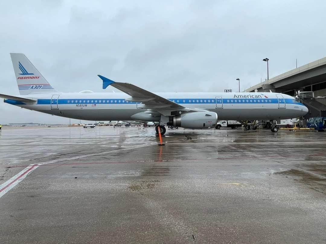 American Airlines Piedmont retro livery on the Airbus A321