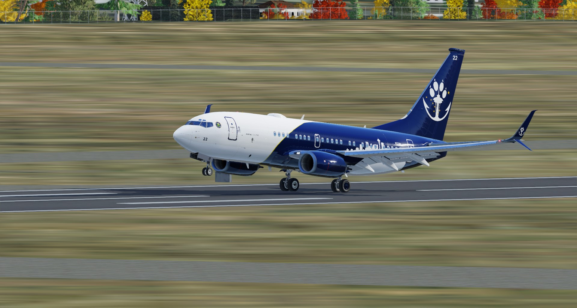 Boeing 737-700 lifting off the ground out of Knoxville, TN