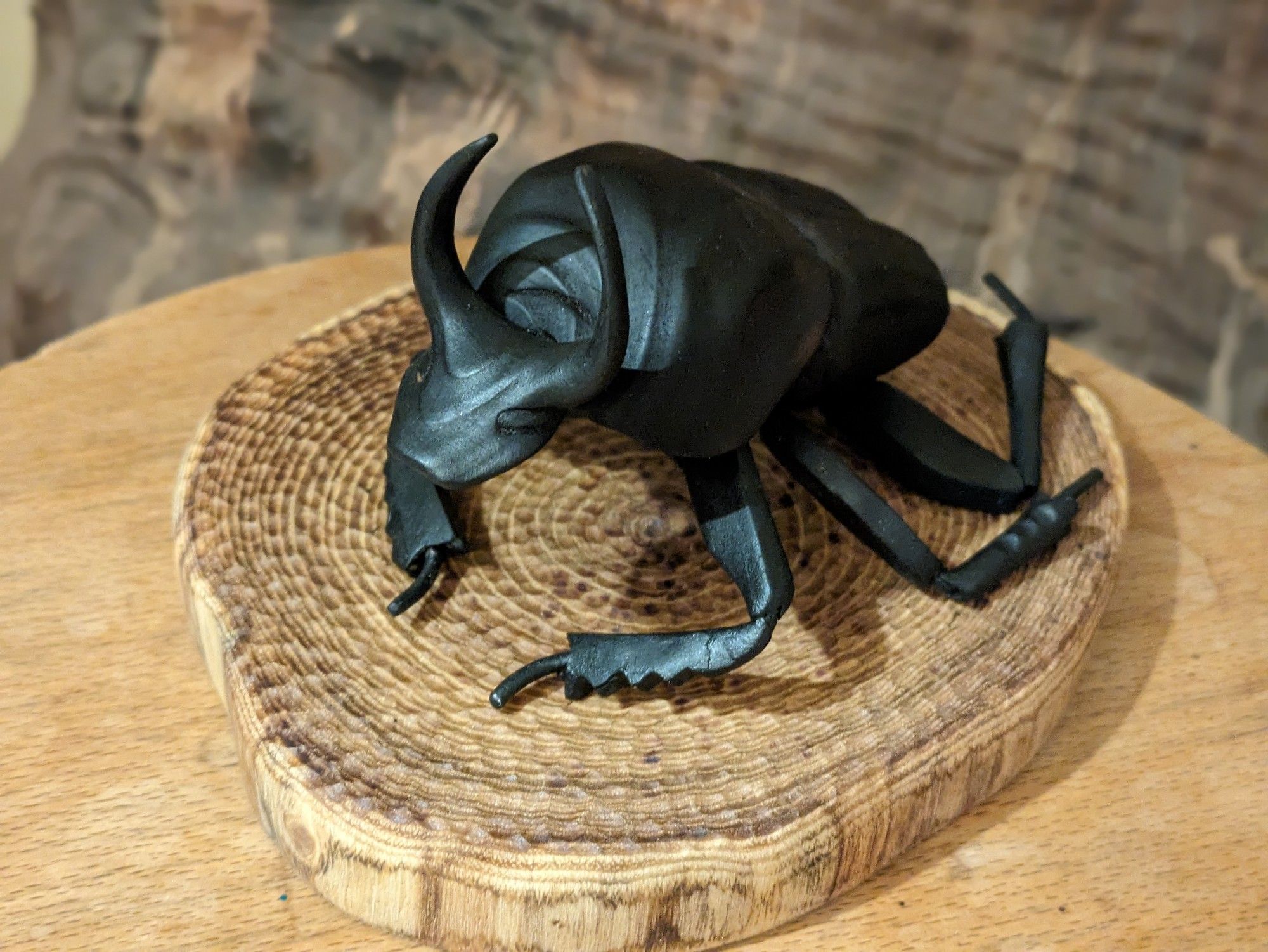 A woodcarved Taurus Carab