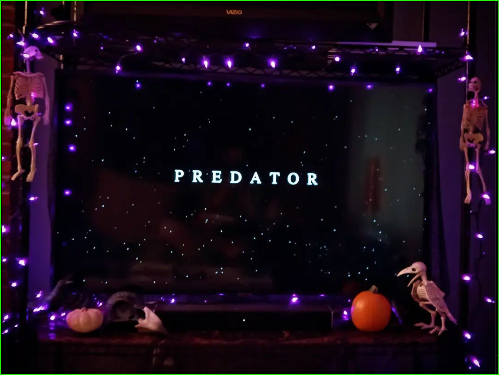 title screen for Predator on my TV