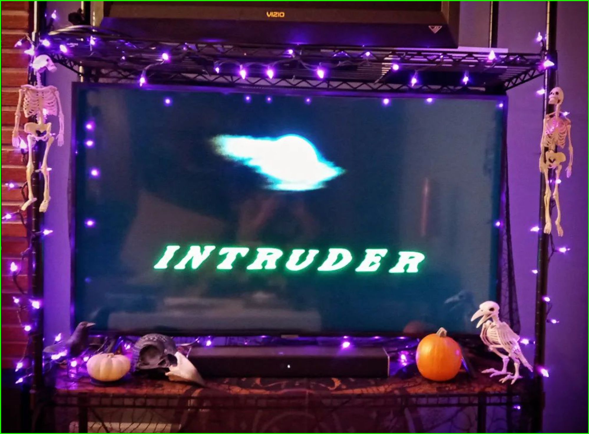 title screen for Intruder on my TV