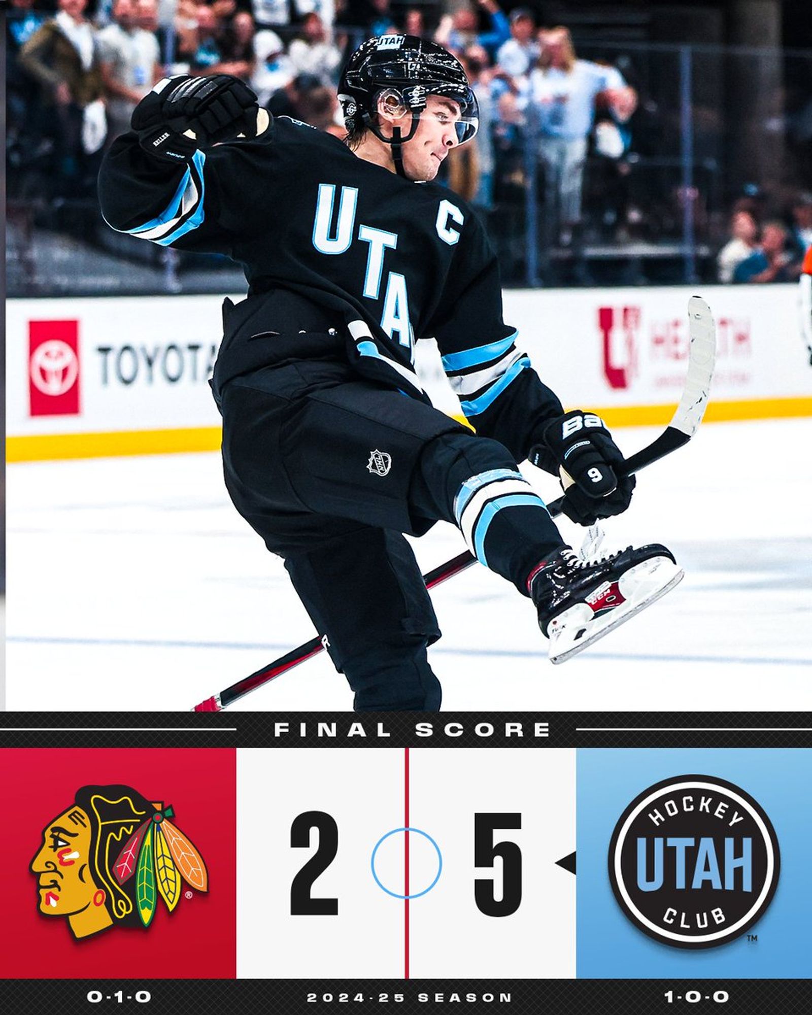 Final Score: Utah Hockey Club defeat the Chicago Blackhawks 5-2