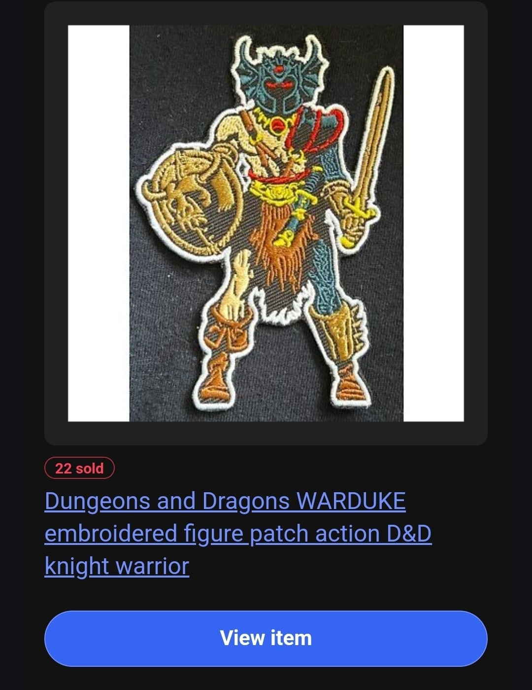 An embroidered patch of Warduke