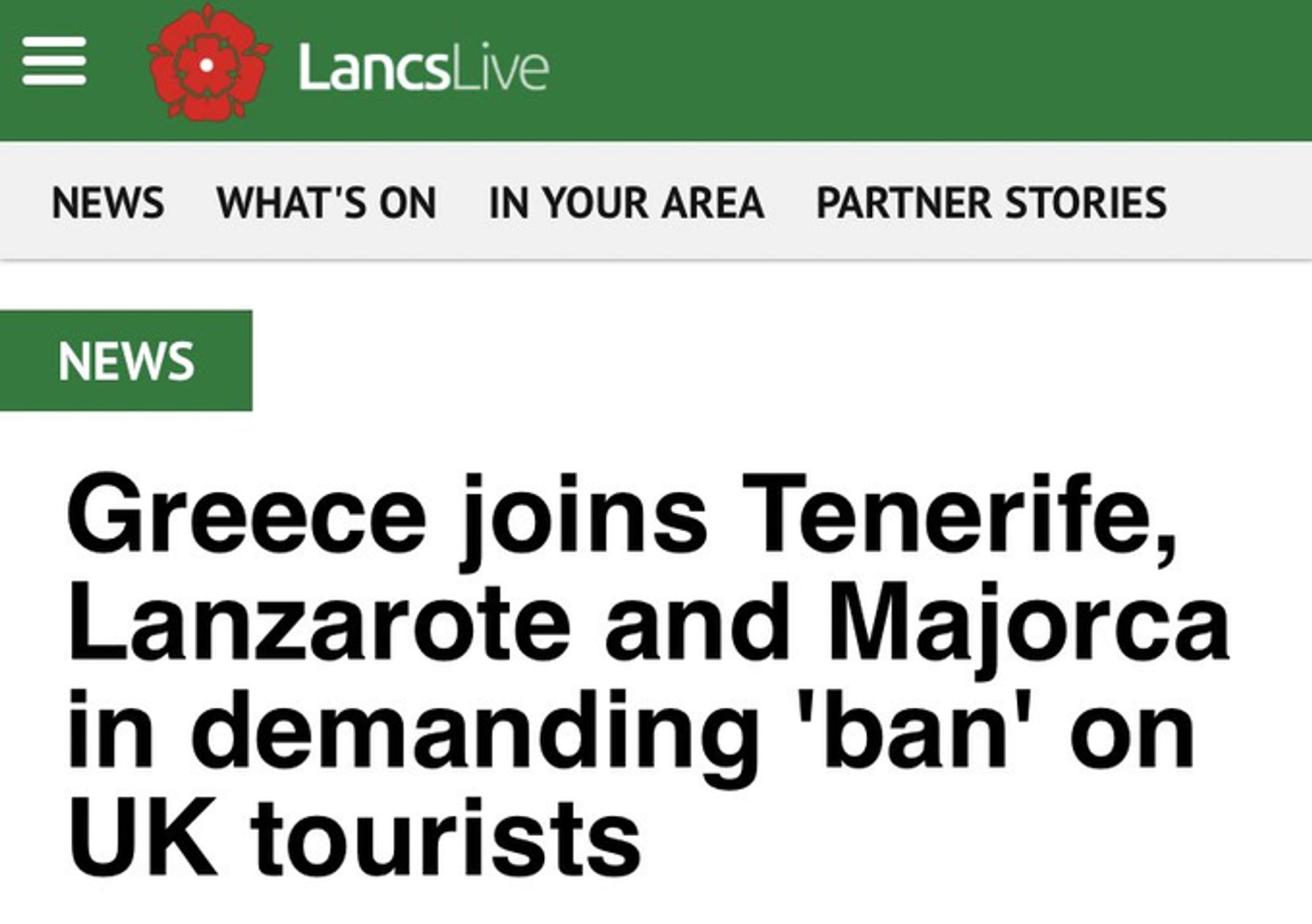 Greece joins Tenerife, Lanzarote and Majorca in demanding 'ban' on UK tourists 