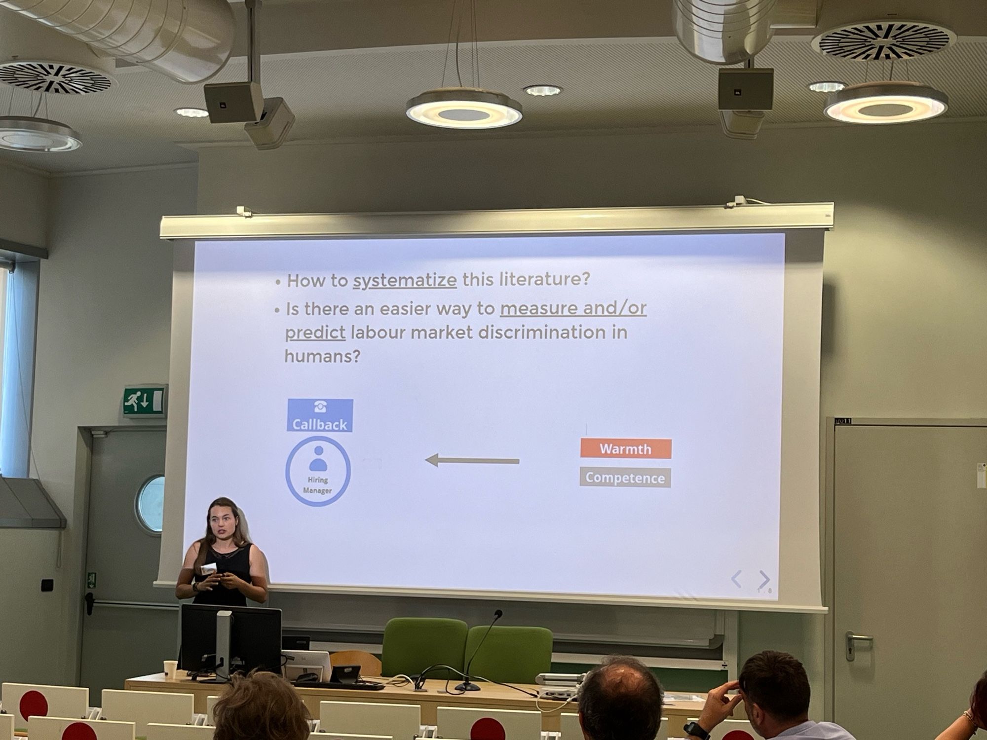 Carina Hausladen “Perceived Warmth and Competence Predict Callback Rates in Meta-Analyzed North American Labor Market Experiments” at ACES 2024