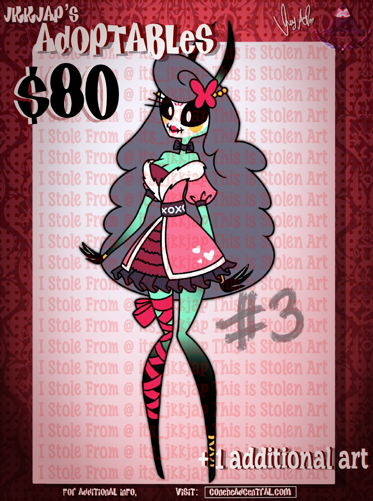 Hazbin Hotel & Helluva Boss Adoptable Sheet Female Sinner $80