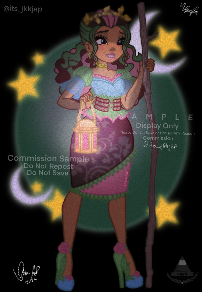 Cartoon Commission Mockup - Ever After High OC: Keeper of the Enchanted Forest