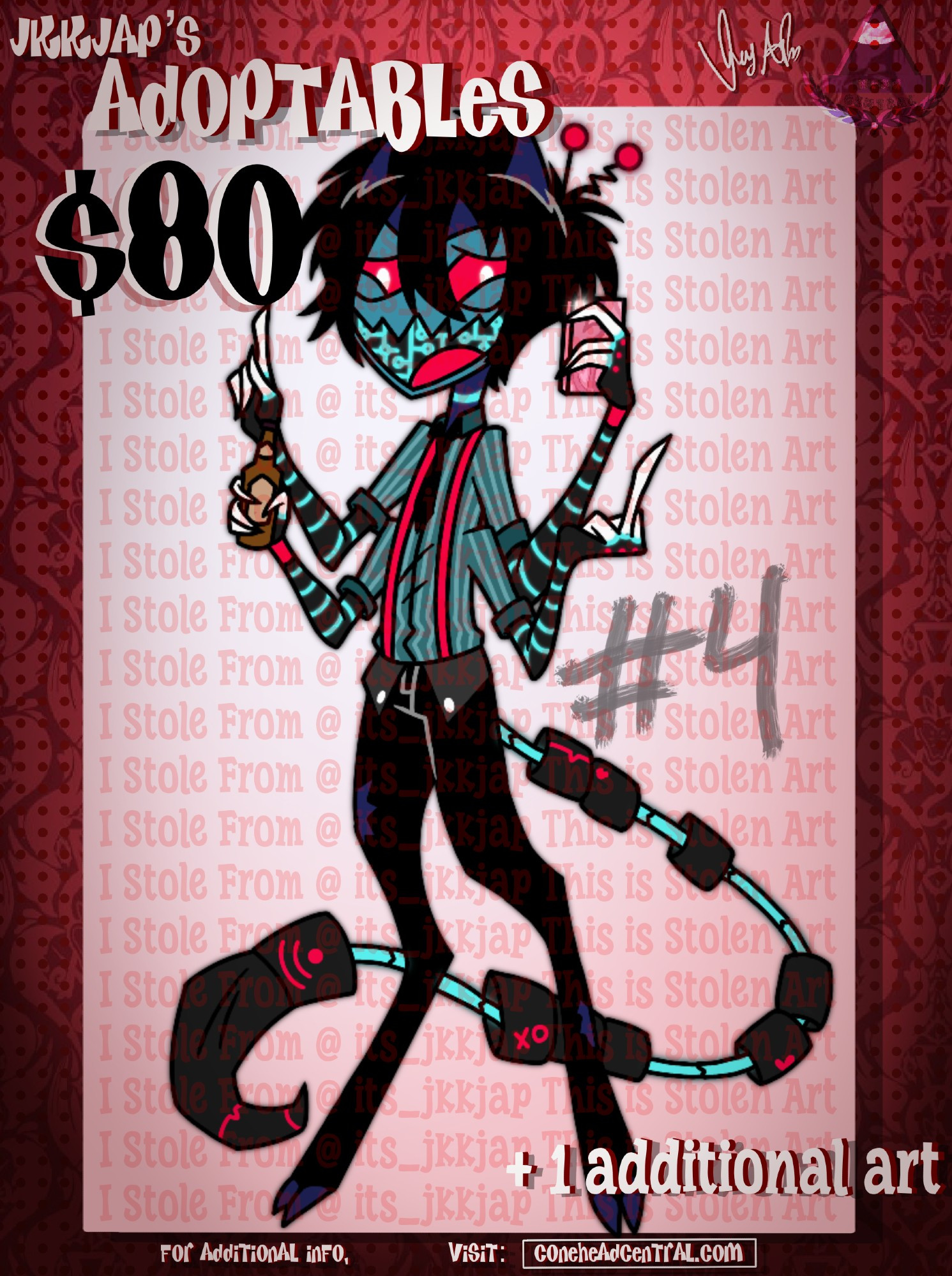 Hazbin Hotel & Helluva Boss Adoptable Sheet Male Sinner $80