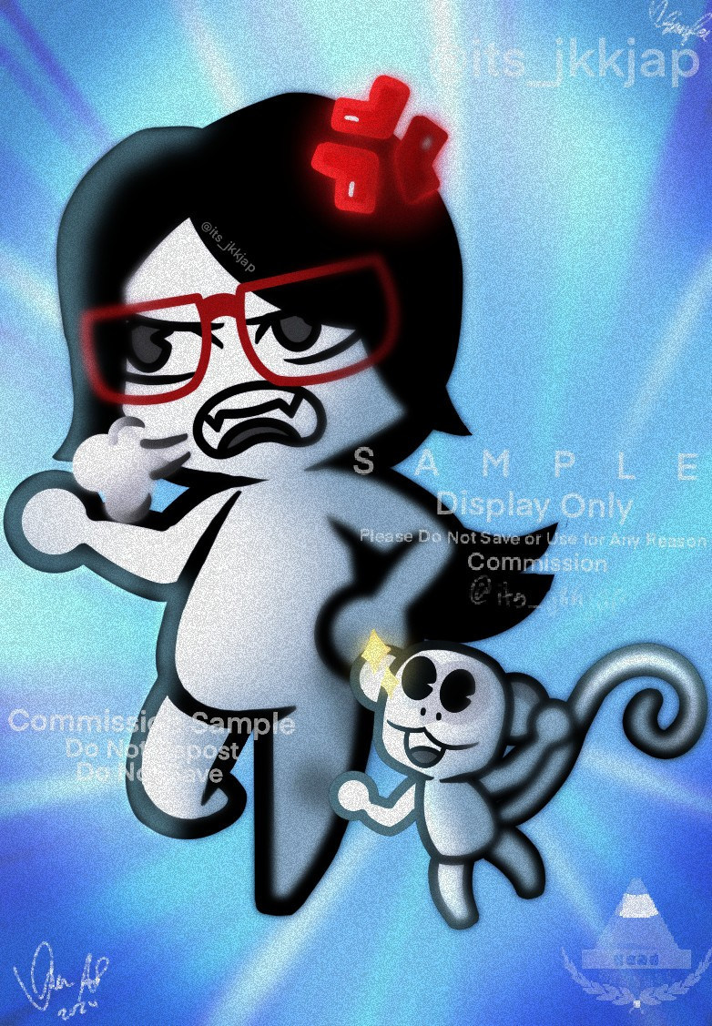 Chibi girl and Monkey