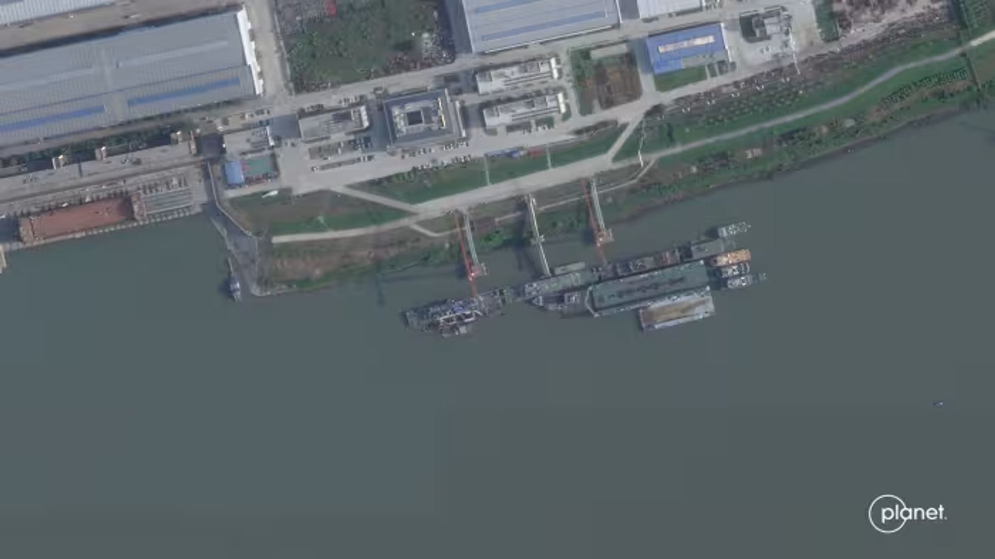 Satellite photo of the shipyard in mid-May