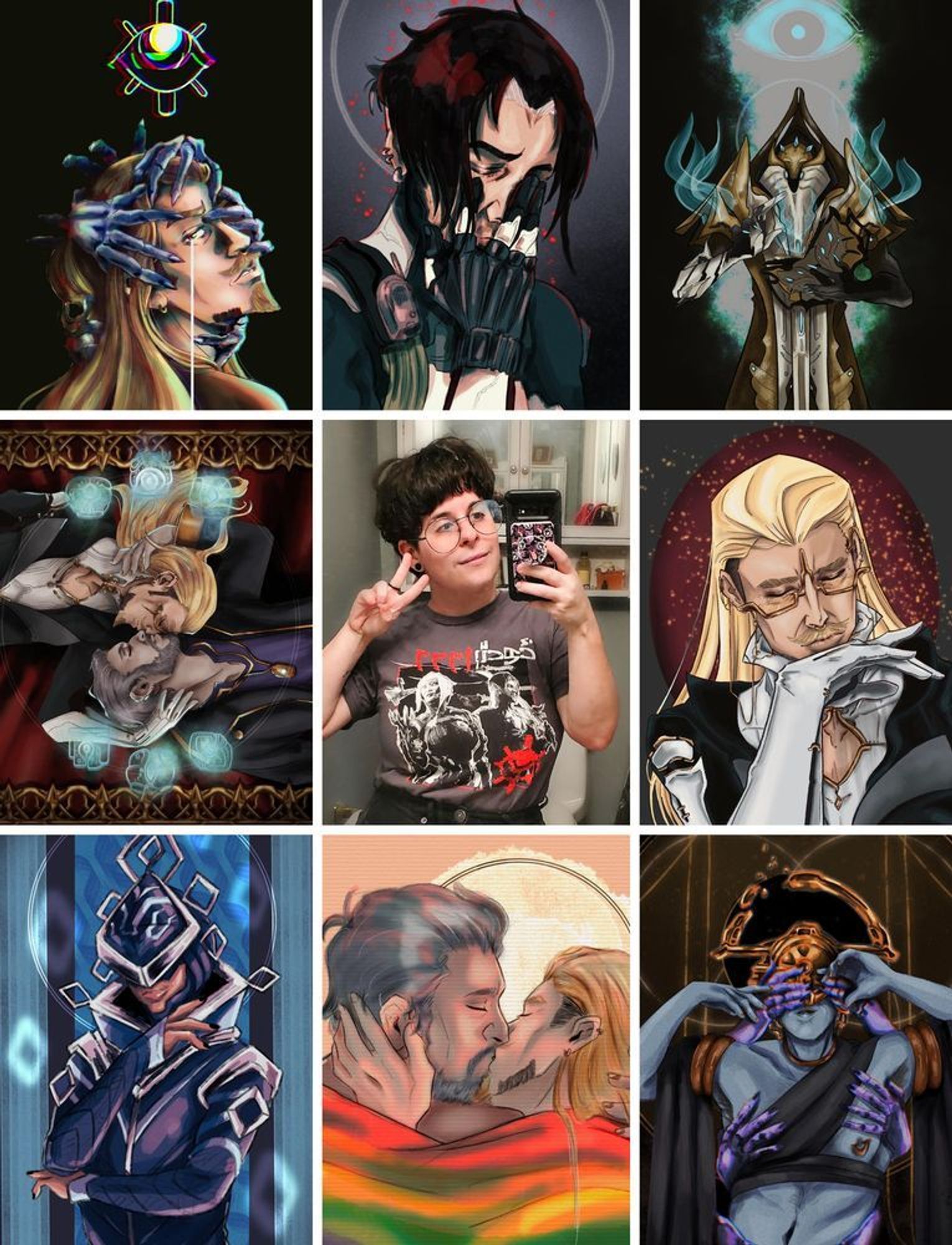 a photo collage of all of my recent paintings from this year, all of which are from warframe. arttag