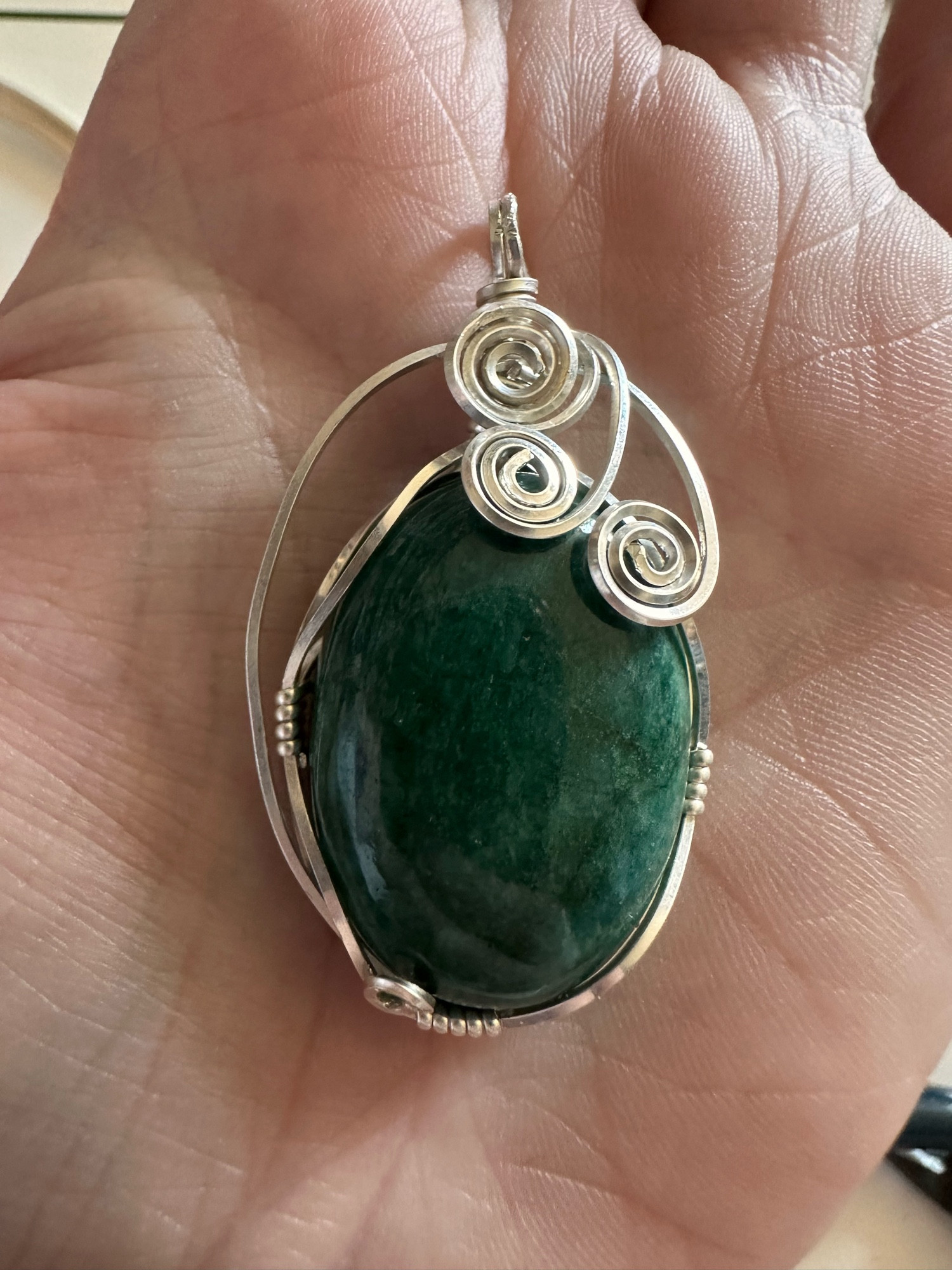 Photo of a wire wrapped emerald