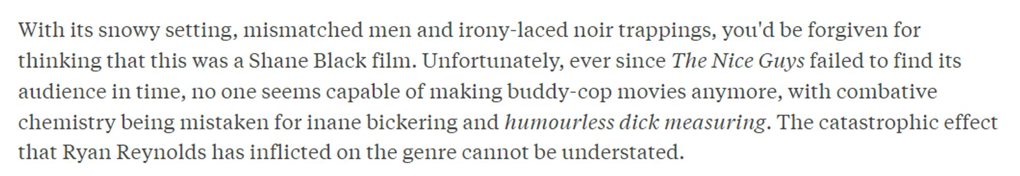 Review of "Wolfs" that has "humourless dick measuring" in italics for no good reason.