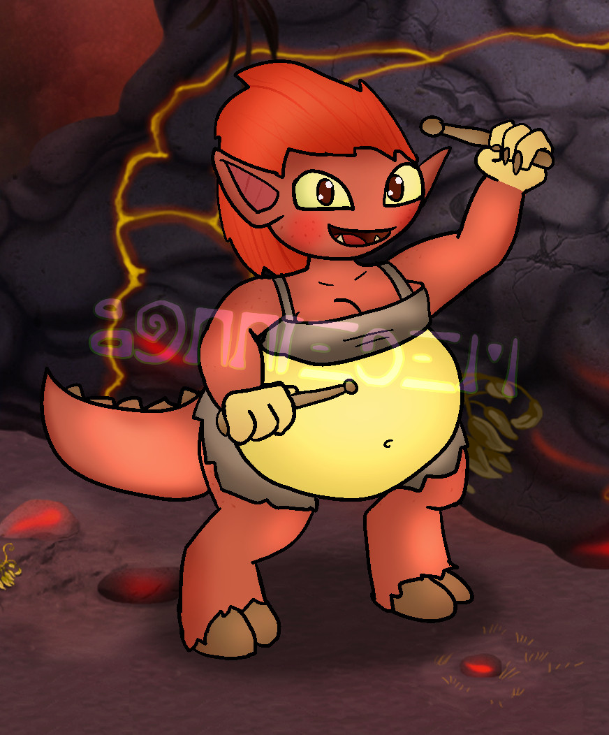 A monstergirl/anthro version of Drumpler from My Singing Monsters.