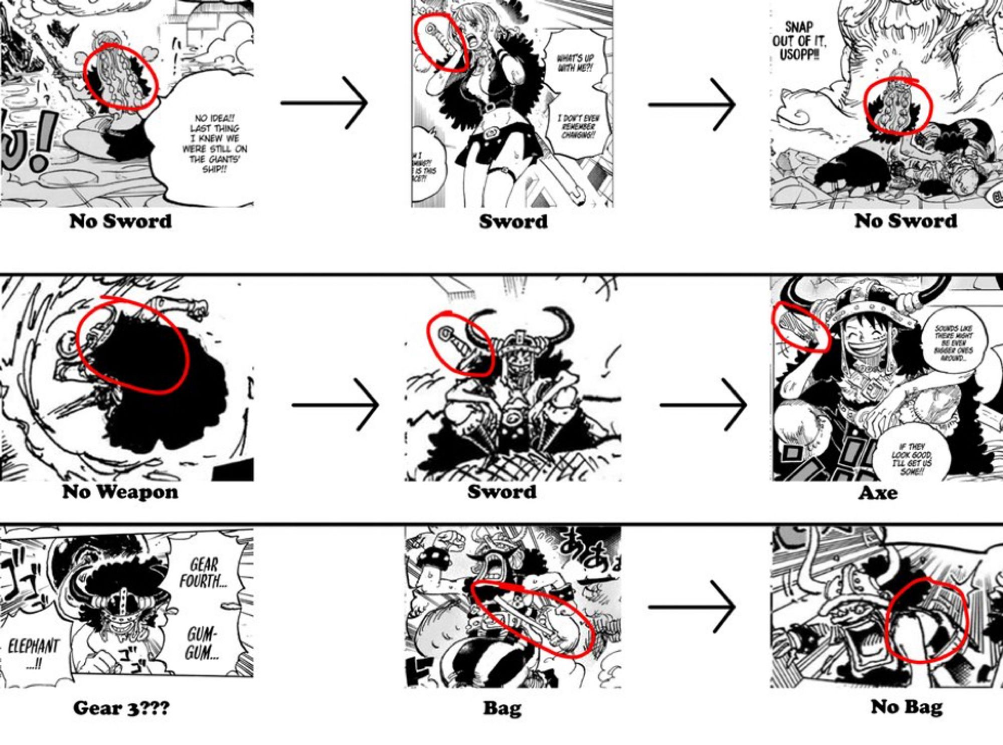 Pics from chapter 1127 pointing inconstancies