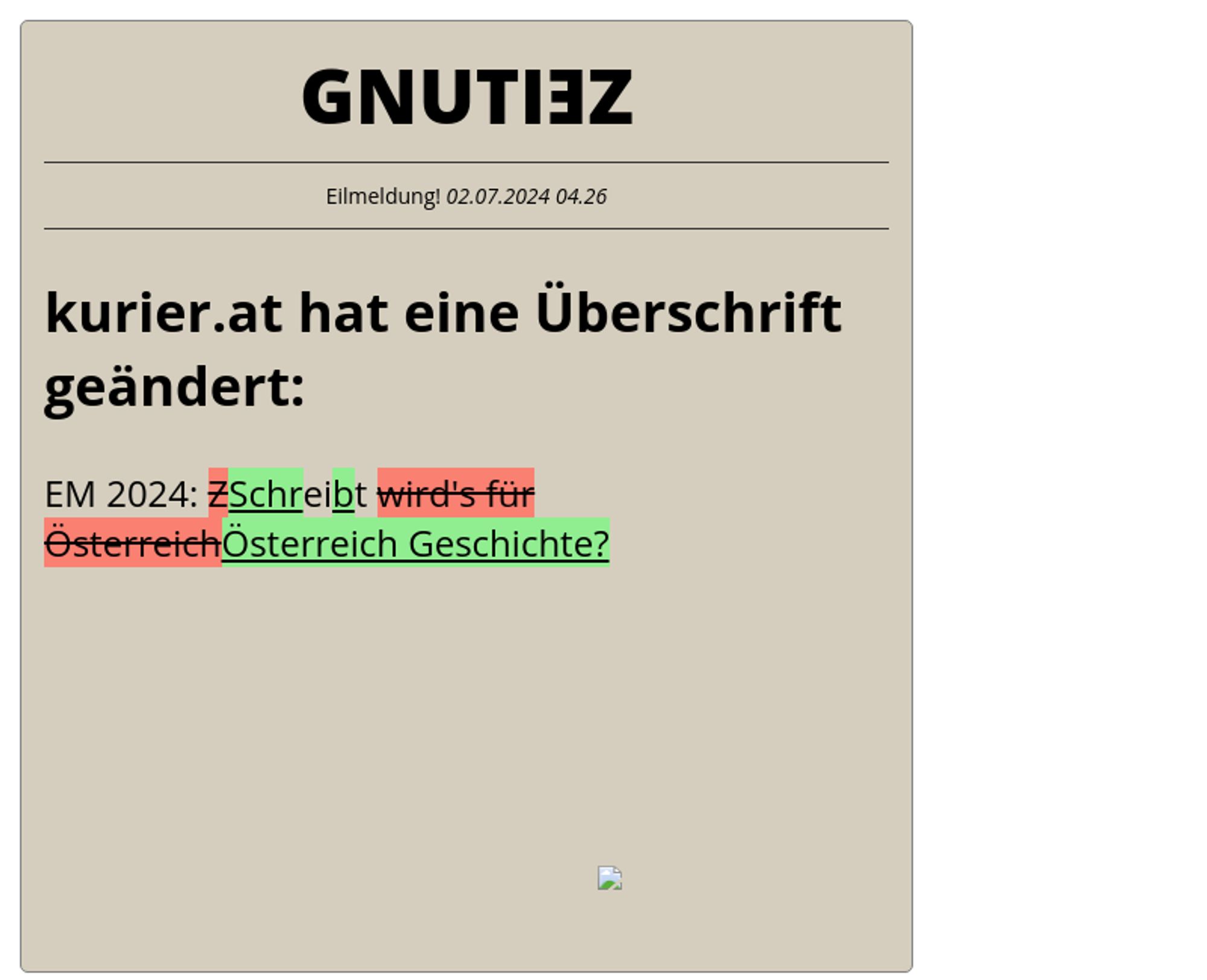 kurier.at hat eine Überschrift geändert. 

Statt

EM 2024: Zeit wird's für Österreich

steht da jetzt 

EM 2024: Schreibt Österreich Geschichte?

https://kurier.at/sport/fussball/euro-2024-fussball-oefb-nationalteam-news-ergebnisse-tribuene/402911588

 Alle Änderungen auf https://gnutiez.de/hldiff/index.html?jump=https://kurier.at/sport/fussball/euro-2024-fussball-oefb-nationalteam-news-ergebnisse-tribuene/402911588