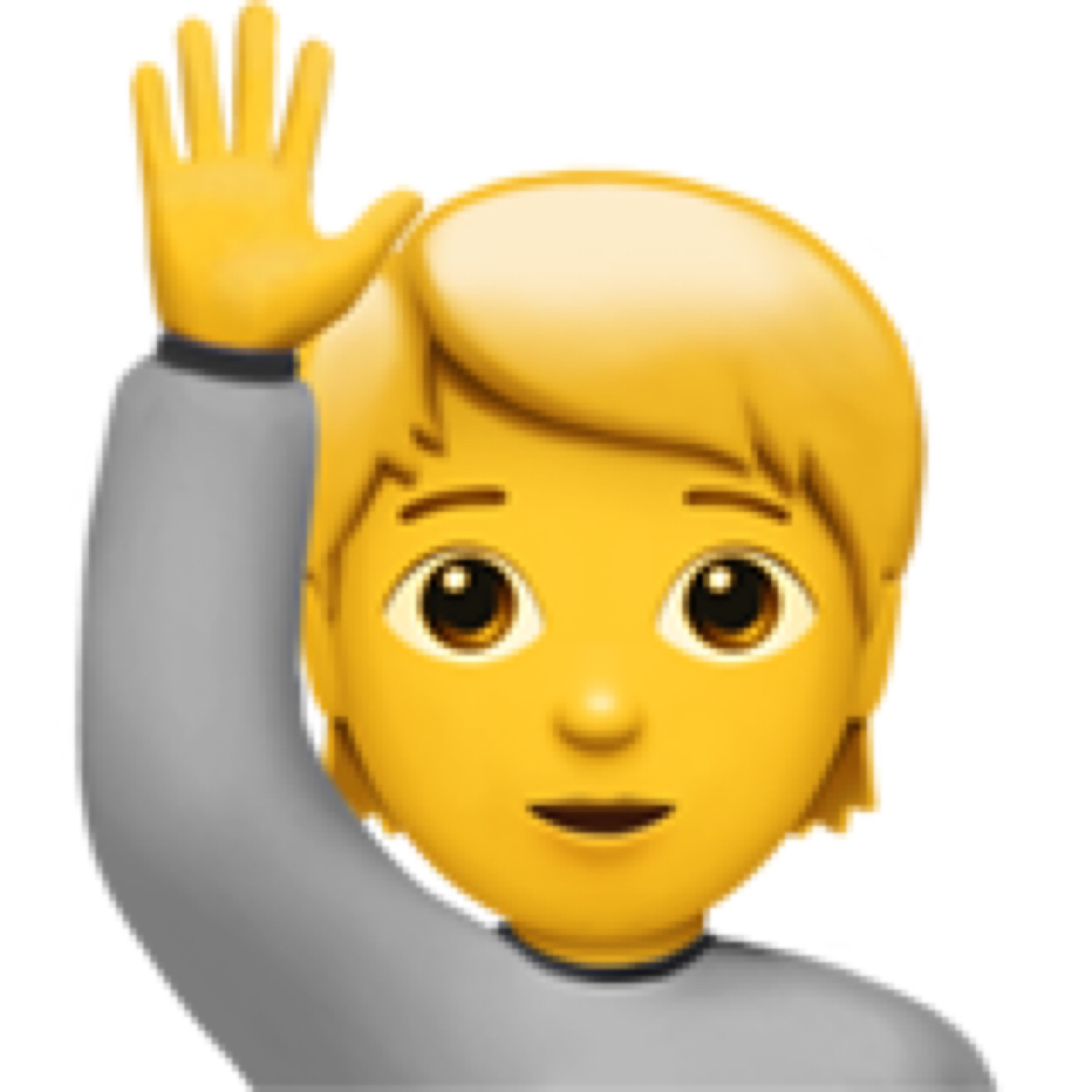 A picture of the emoji for a person raising their hand