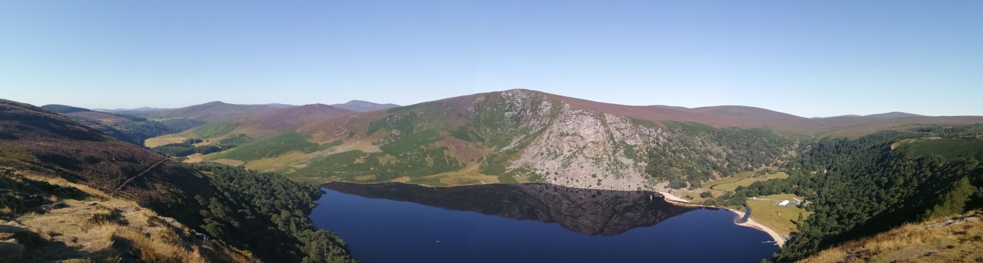 Lough Tay with blanket bog uplands in the Wicklow Mountains, Ireland.