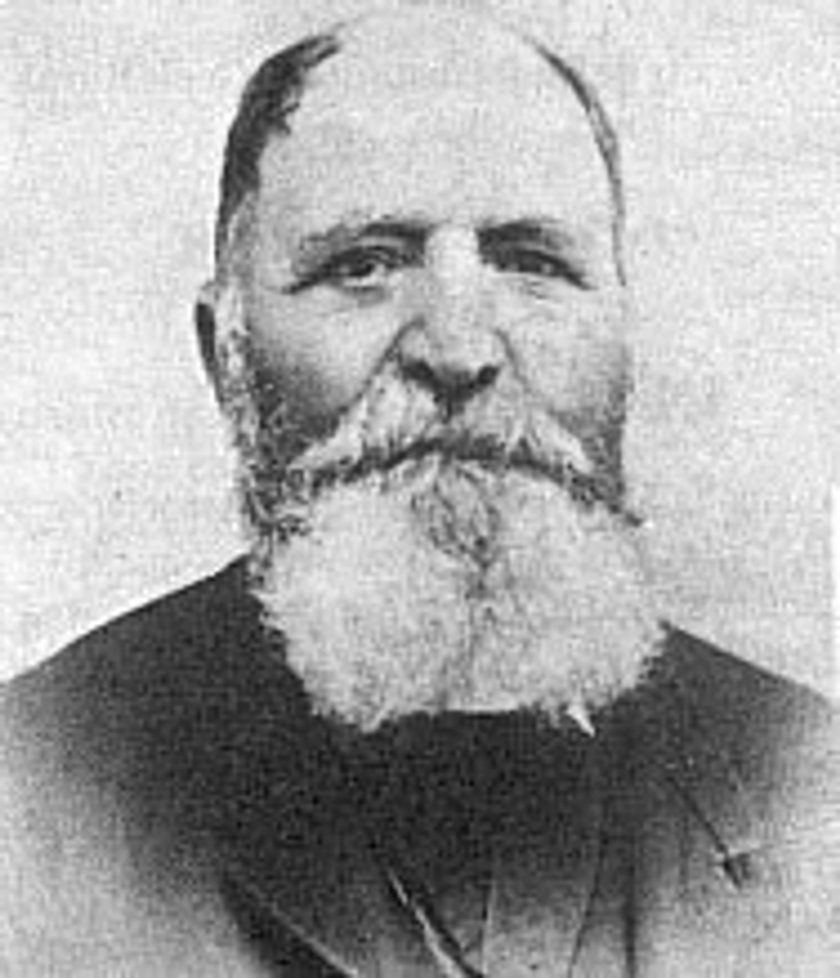 A black and white image of a bearded man (Joseph Monier).