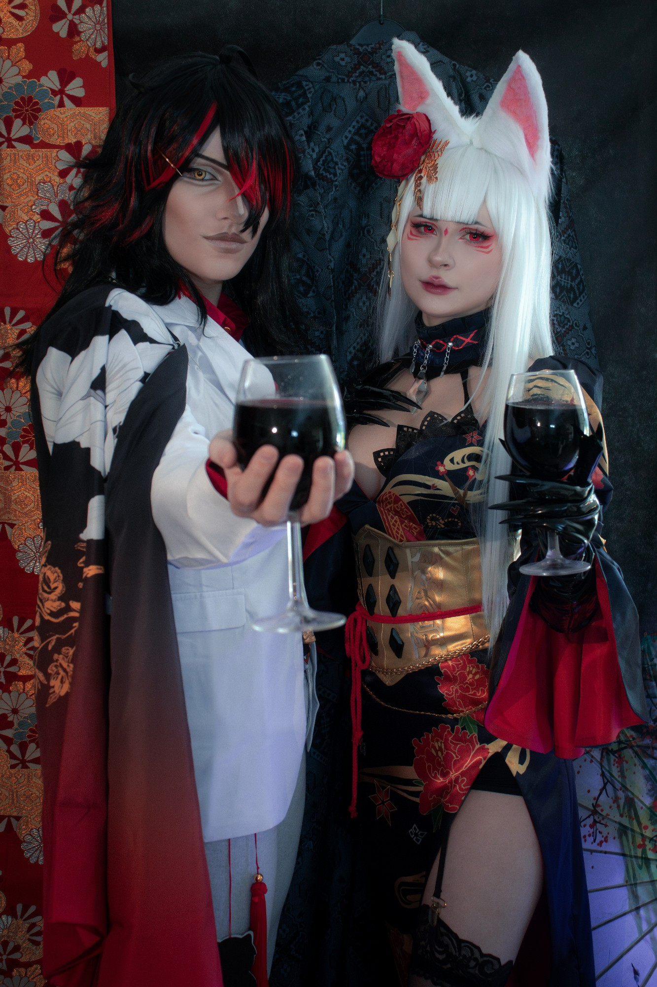 My friend and me in a Vox Akuma and Nina Kosaka Cosplay