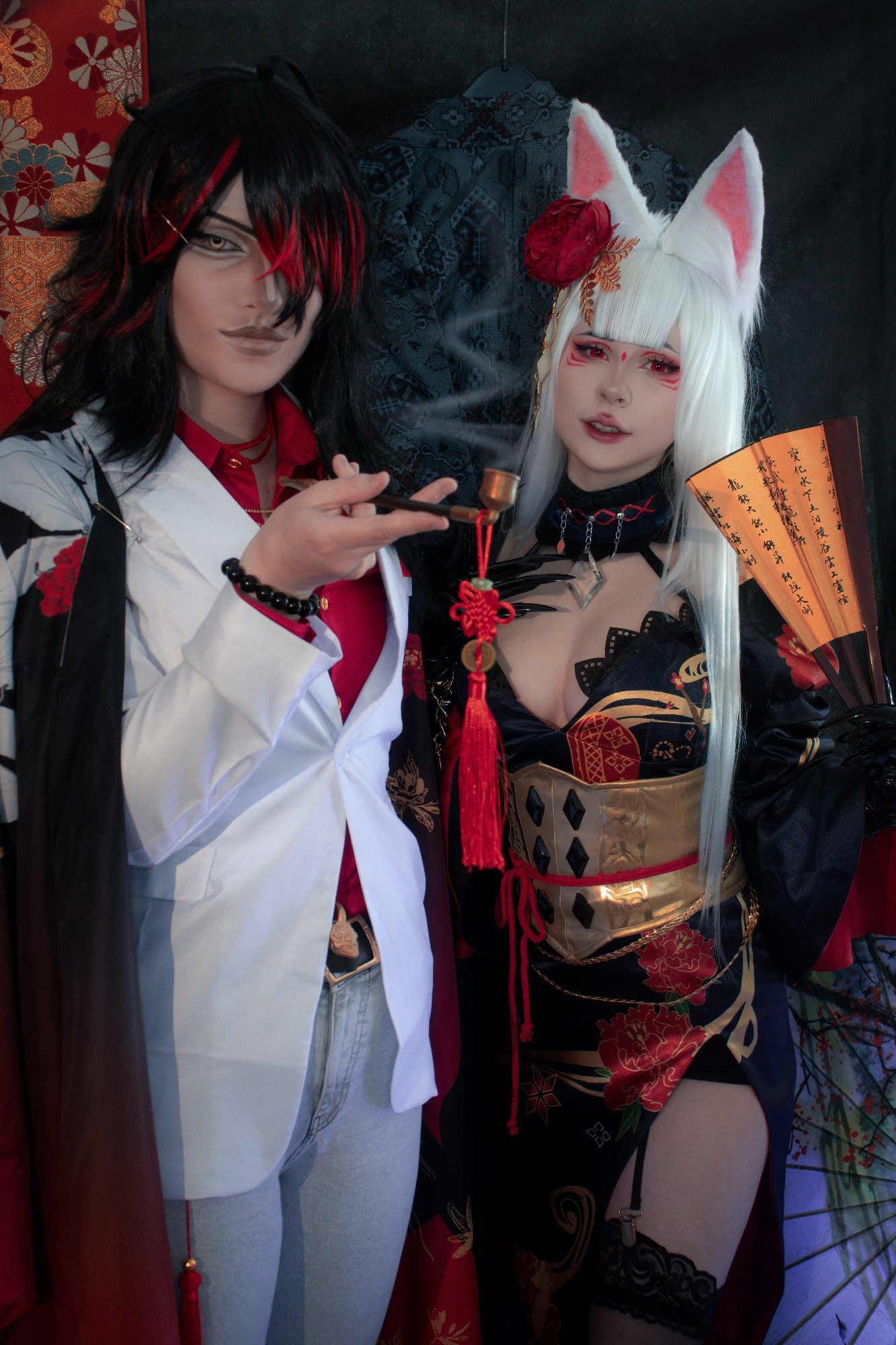 My friend and me in a Vox Akuma and Nina Kosaka Cosplay