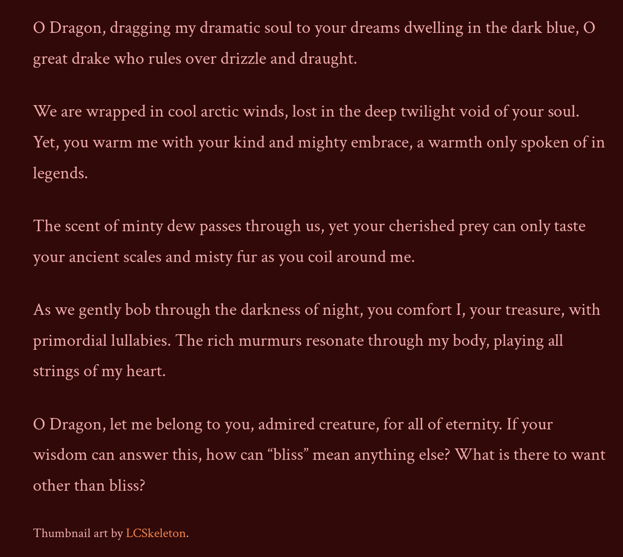 poem about a blue dragon