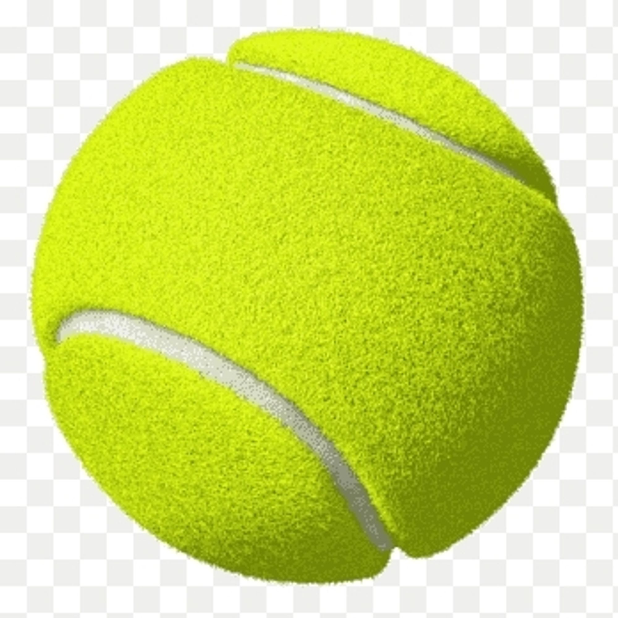 A transparent PNG of a chartreuse tennis ball.