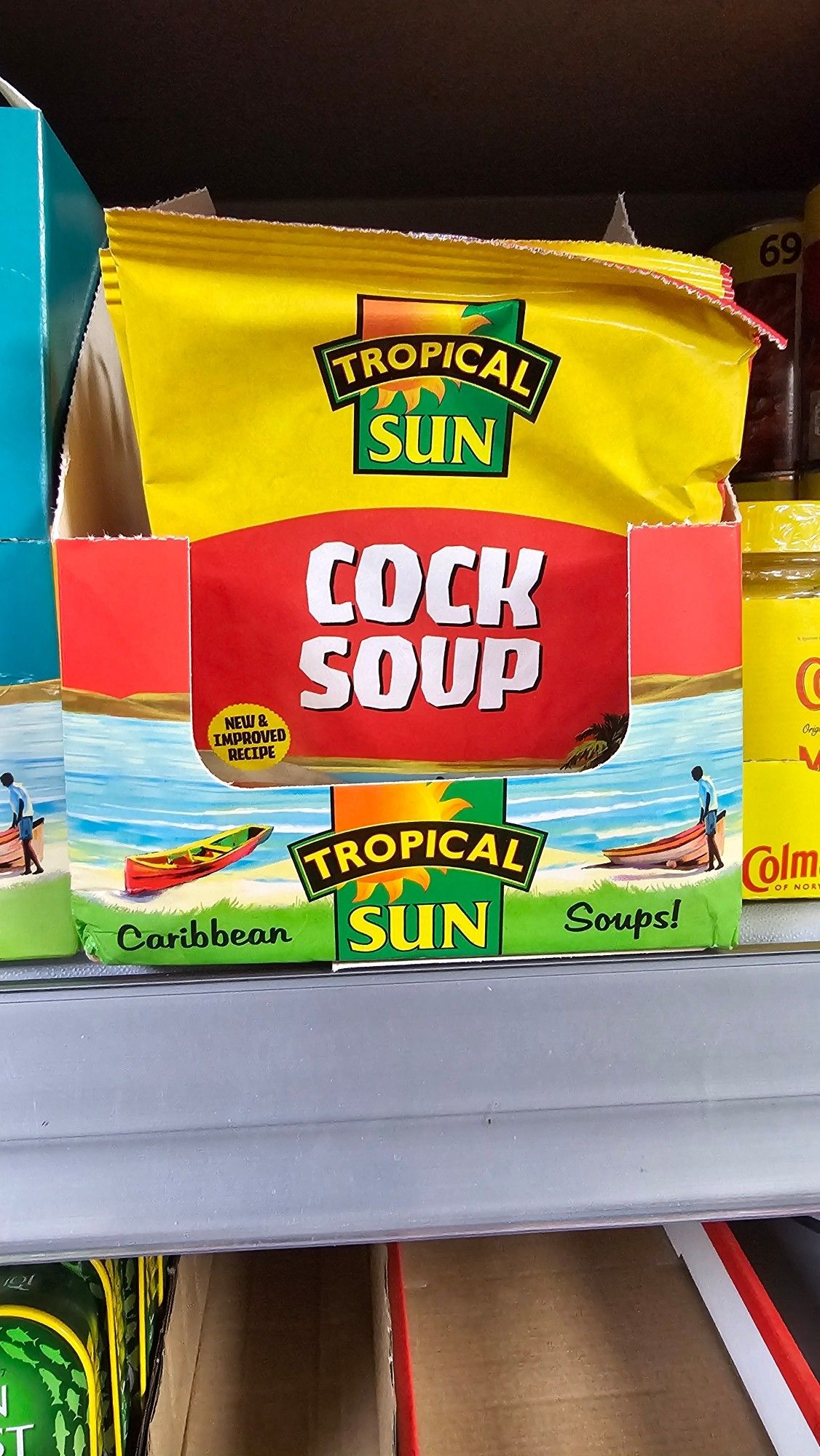 A sachet of "Cock Soup"