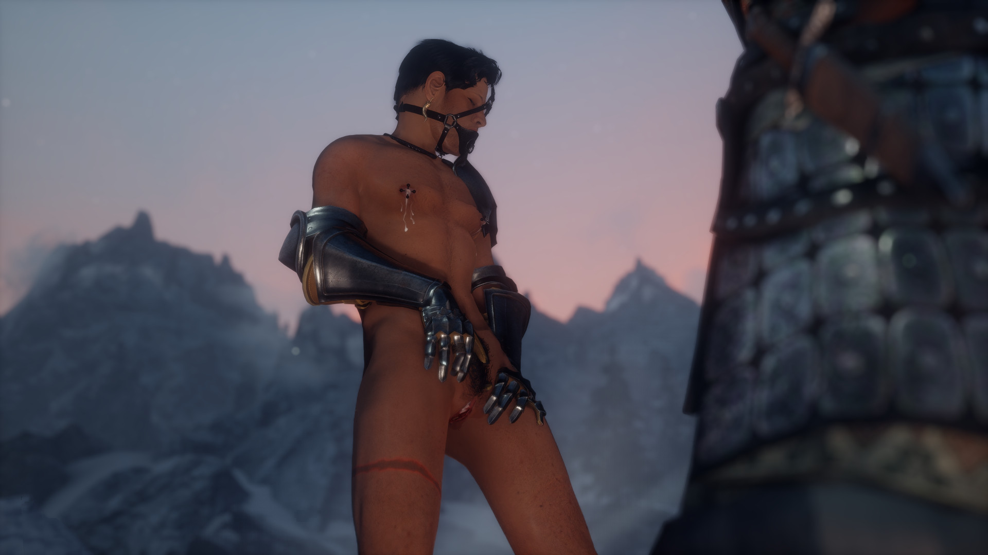 skyrim. cas shows his crotch to dean.