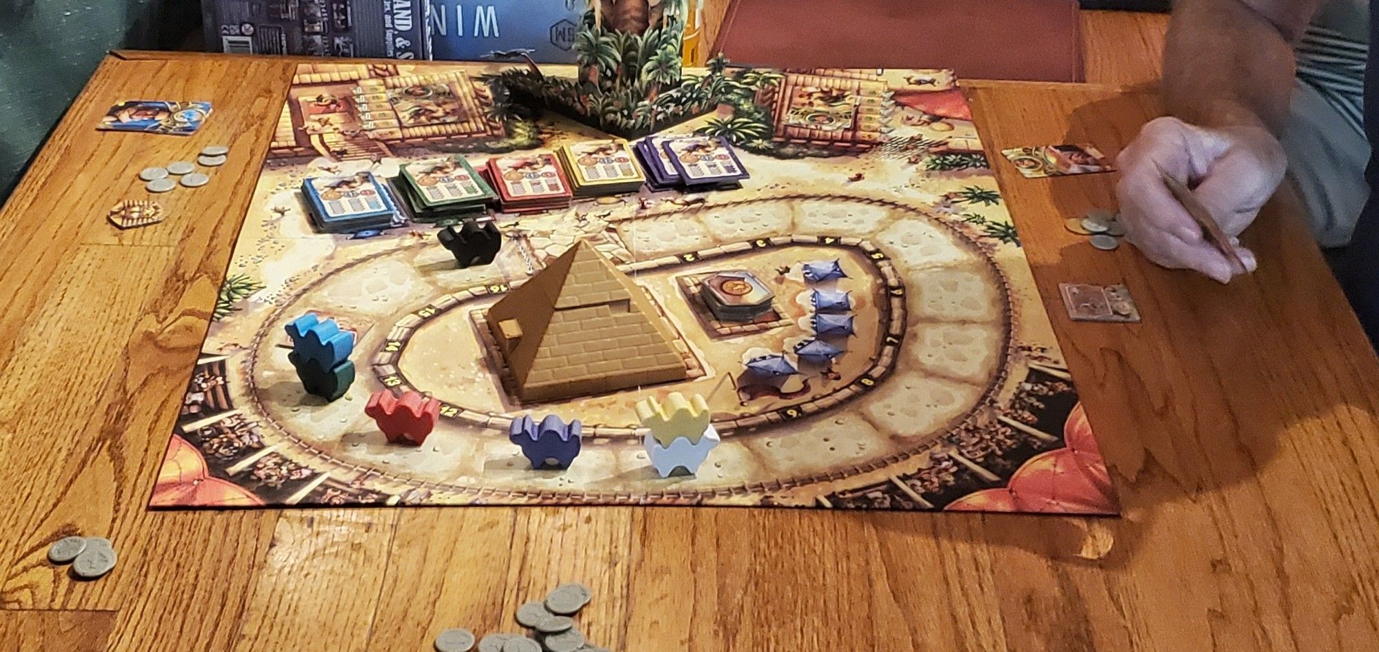 The board game Camel Up being played