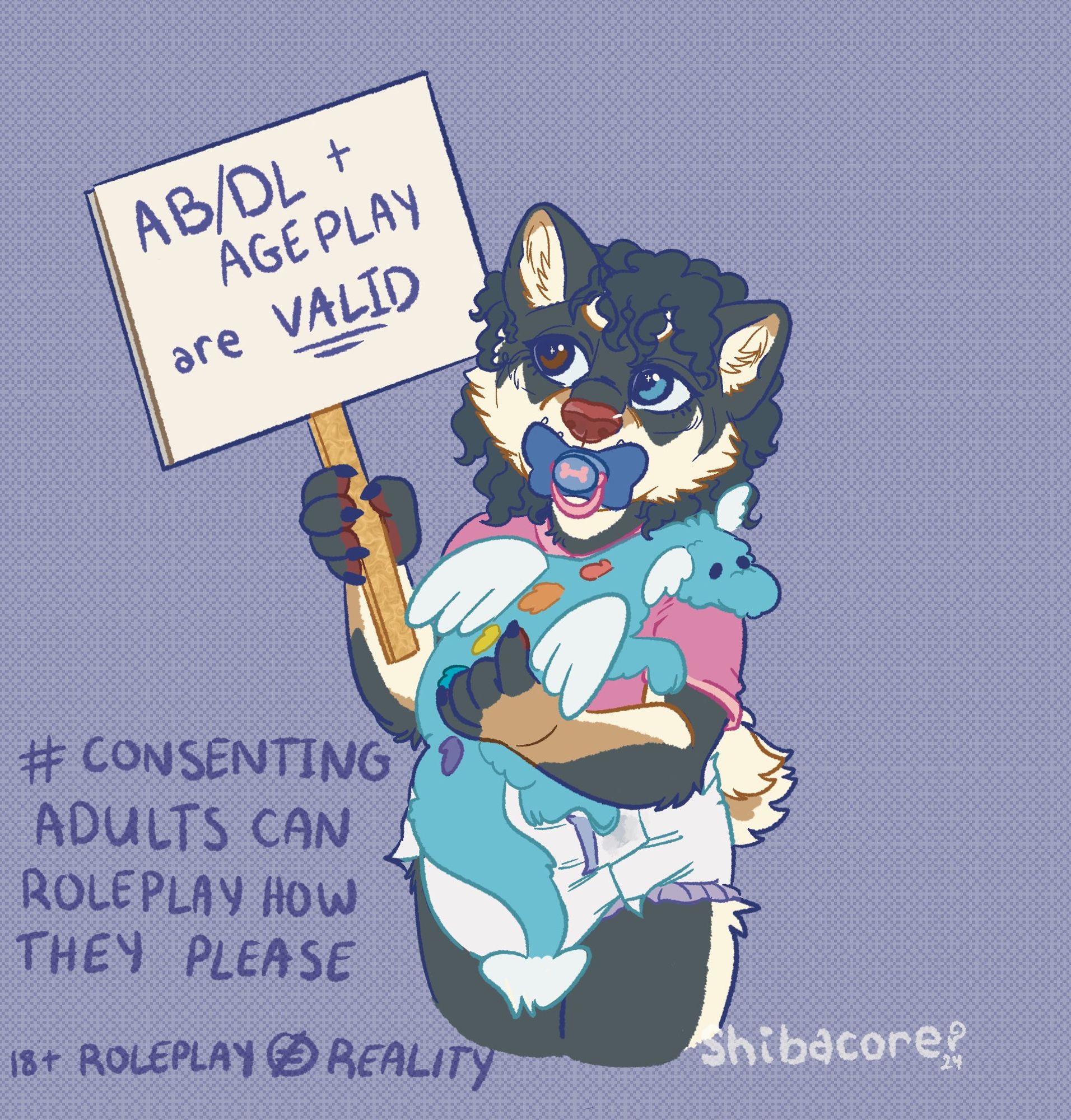 ABDL and ageplay are valid

consenting adults can role play how they please

18+ rp does not equal reality