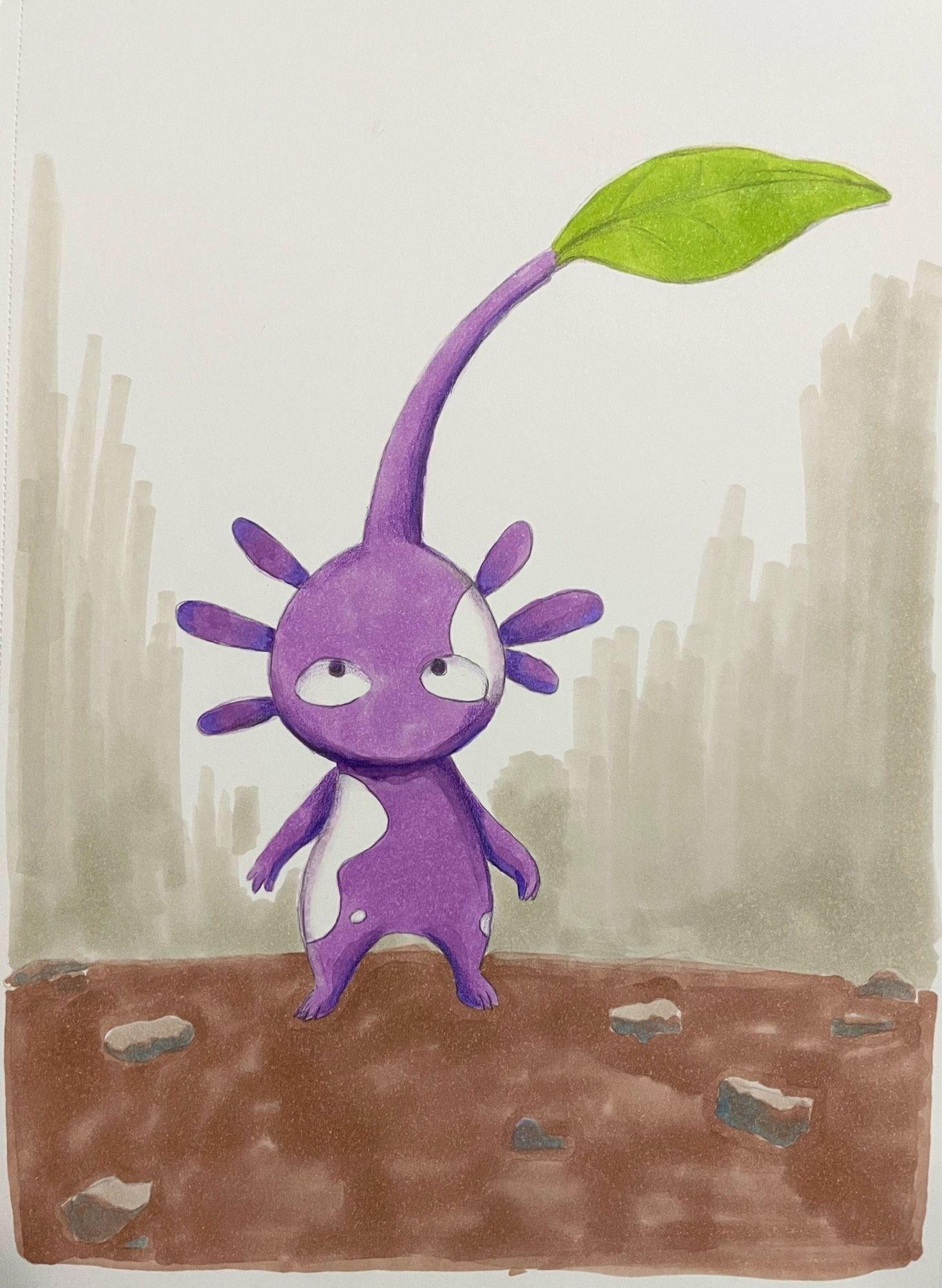 My Piksona, a purple pikmin named Moo